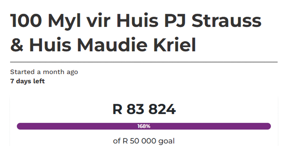 Attie pak die naweek wedloop aan ten bate van tehuise